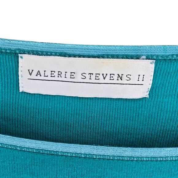 Valerie Stevens II Teal Scoop Neck T-Shirt 2X 0249 - Picture 6 of 8